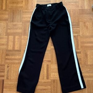 Little Moon Black Pants with White Stripes